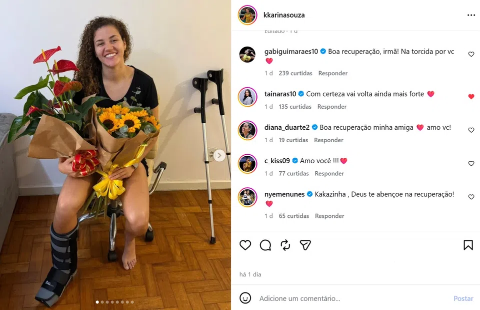 Ponteira Karina Souza lamenta dispensa da Seleção após lesão: \